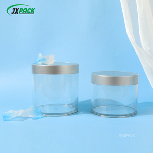  500ml White PET Plastic Powder Cream Jar With Gold Lid