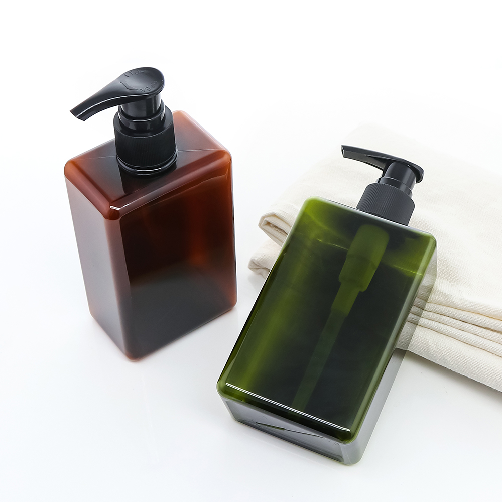 luxury PET Square Shape Body Lotion Bottle Packaging