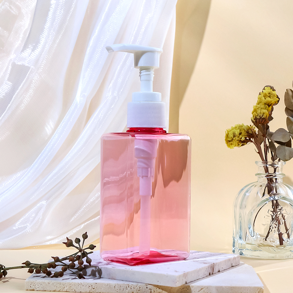 luxury PET Square Shape Body Lotion Bottle Packaging